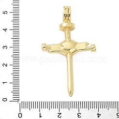 Brass Micro Pave Cubic Zirconia Pendants&nbsp;KK-P293-08G