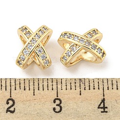 Brass Micro Pave Clear Cubic Zirconia Beads&nbsp;KK-L211-001G