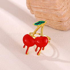 304 Stainless Steel Enamel Cuff Open Rings for Women&nbsp;WG4798C-03