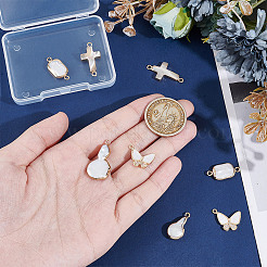 8pcs 4 styles Natural Pearl & Shell Connectors Charm & Pendant Findings Kits&nbsp;FIND-GA0004-63
