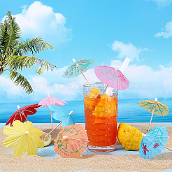 2 Bags 2 Styles Umbrella Bamboo & PET Plastic Toothpick Decorations&nbsp;AJEW-CP0007-29