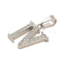 304 Stainless Steel Micro Pave Cubic Zirconia Pendants&nbsp;STAS-H228-02P-04