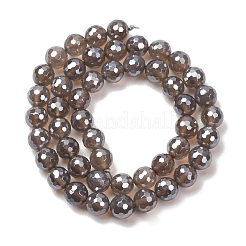 Electroplated Natural Agate Beads Strands&nbsp;G-B191-A07-8mm-05