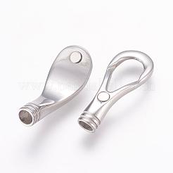 304 Stainless Steel Magnetic Clasps with Glue-in Ends&nbsp;STAS-L189-09P