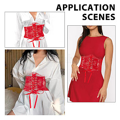 PVC Lace Up Elastic Corset Belts with Polyester Ribbon for Women&nbsp;AJEW-WH0678-79A