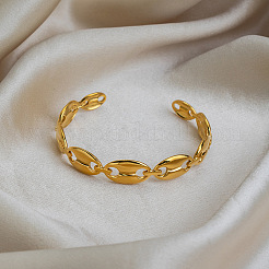 304 Stainless Steel Coffee Bean Open Cuff Bangles for Women&nbsp;GC3572