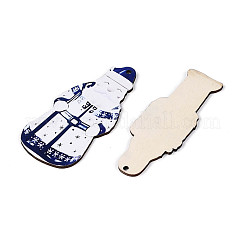 8Pcs Christmas UV Single Face Printed Wood Pendant Decorations&nbsp;WOOD-N020-18