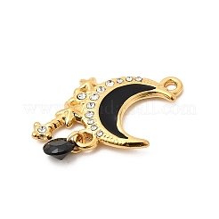 304 Stainless Steel Rhinestone Pendants&nbsp;STAS-P431-41G-01
