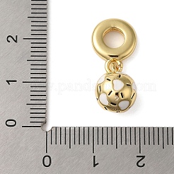 Rack Plating Brass Enamel Sport Ball European Dangle Charms&nbsp;KK-P279-49G