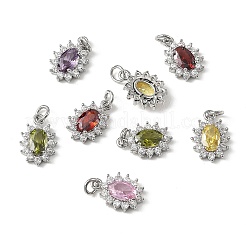 SHEGRACE Brass Micro Pave Cubic Zirconia Pendants&nbsp;XGRQ2O432-446P