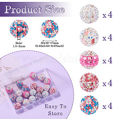 20Pcs 5 Style Polymer Clay Rhinestone Beads&nbsp;CLAY-TA0001-32