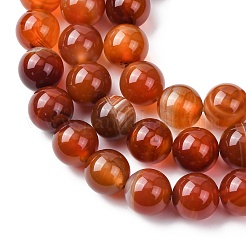Natural Banded Agate Beads Strands&nbsp;G-H343-D03-12mm