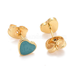 304 Stainless Steel Enamel Stud Earrings&nbsp;EJEW-B009-12G