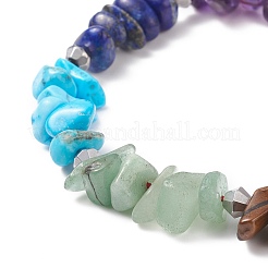 Natural & Synthetic Mixed Gemstone Chips Braided Bead Bracelet&nbsp;BJEW-JB08631