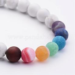 Natural Howlite & Gemstone Beads Stretch Bracelets&nbsp;BJEW-JB02510-02