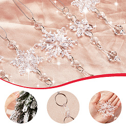 15Pcs 3 Styles Christmas Acrylic Snowflake Pendant Decorations&nbsp;HJEW-SP0001-04A