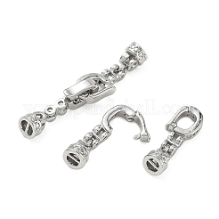 Brass Micro Pave Clear Cubic Zirconia Fold Over Clasps&nbsp;KK-C172-04P