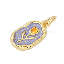 Brass Enamel Pendants&nbsp;KK-U068-05G-02