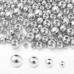 200Pcs 4 Styles Rack Plating and PVD Vacuum Plating Brass Round Spacer Beads&nbsp;KK-CJ0001-91