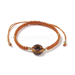 8Pcs 8 Style Natural Mixed Gemstone Donut/Pi Disc Braided Bead Bracelets Set&nbsp;BJEW-JB08967