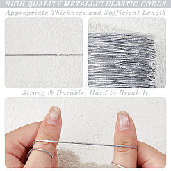 2 Rolls Polyester Metallic Elastic Round Cord&nbsp;OCOR-CY0003-50B