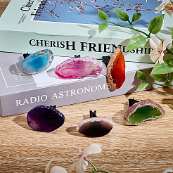 6Pcs 6 Styles Natural Agate Car Air Vent Clips&nbsp;HJEW-OC00061