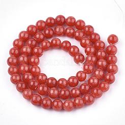 Natural Dyed Yellow Jade Gemstone Bead Strands&nbsp;G-R271-8mm-YXS16