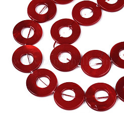 Spray Painted Natural Freshwater Shell Beads Strands&nbsp;SHEL-T020-16