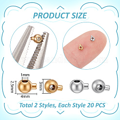 40Pcs 2 Colors 304 Stainless Steel Slide Charms&nbsp;STAS-UN0064-80