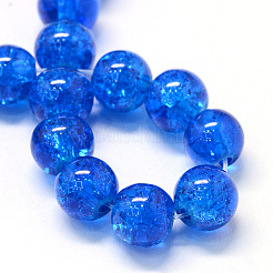 Baking Paint Transparent Crackle Glass Round Bead Strands&nbsp;DGLA-Q018-10mm-69