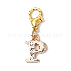 26Pcs Letter A~Z Alloy Rhinestone Pendant Decorations&nbsp;HJEW-JM02653