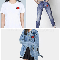 40Pcs 2 Styles Lip Polyester Computerized Embroidery Cloth Iron on/Sew on Patches&nbsp;DIY-GF0012-58