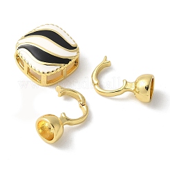 Brass Enamel Fold Over Clasps&nbsp;KK-M320-28G