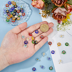 64Pcs Handmade Millefiori Glass Pendants&nbsp;PALLOY-HS00030