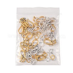 30Pcs 2 Colors Tibetan Style Hook and Eye Clasps&nbsp;FIND-FS0005-27