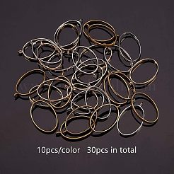 Rack Plating Alloy Open Back Bezel Pendants&nbsp;PALLOY-OC0001-11