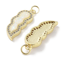 Brass Micro Pave Clear Cubic Zirconia Pendants&nbsp;KK-L213-040G