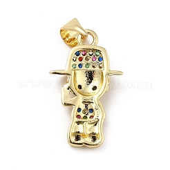 Brass Micro Pave Cubic Zirconia Pendants&nbsp;KK-H433-11B-G