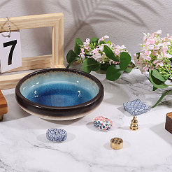 Japanese Style Oval Porcelain Incense Burners Holder&nbsp;AJEW-CA0005-05