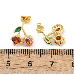 925 Sterling Silver Micro Pave Cubic Zirconia Stud Earrings&nbsp;EJEW-G440-01G