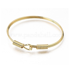 Brass Open Cuff Bangles with S Clasps for Women&nbsp;KK-CBA782E-01