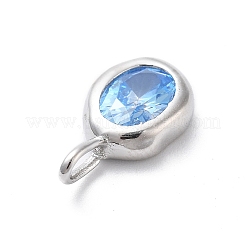 925 Sterling Silver Cubic Zirconia Oval Charms&nbsp;STER-S006-01S-L
