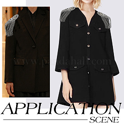 Fashion Iron Chain Tassel Epaulettes&nbsp;AJEW-WH0419-15P