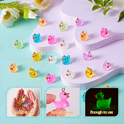 48Pcs 8 Colors Transparent Resin Pendants Colorful Night Glow Duck Pendant Creative Jewelry Accessories&nbsp;JX860A