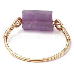 Column Natural Aquamarine & Rose Quartz & Lapis Lazuli & Labradorite & Amethyst Finger Rings&nbsp;RJEW-JR00817