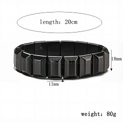Synthetic Non-magnetic Hematite Beads Stretch Bracelets for Men&nbsp;PZ7053-4