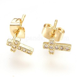 Brass Ear Studs&nbsp;EJEW-P157-06G-NR