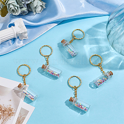 12Pcs Mini Glass Wishing Bottle Pendant Decorations with Plastic Paillette&nbsp;KEYC-DR00007