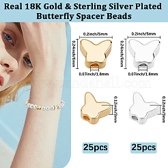 50Pcs 2 Colors Brass Spacer Beads&nbsp;FIND-BBC0003-86