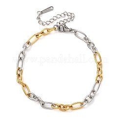 304 Stainless Steel Figaro Chains Bracelets&nbsp;BJEW-K284-03D-GP